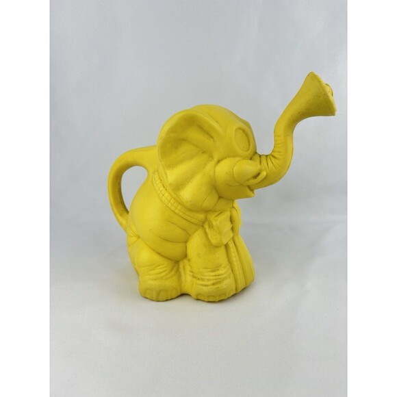 Vintage OHIO ART Yellow Plastic Blow Mold Elephant Watering Can 9" Made in‎ USA - Picture 1 of 9